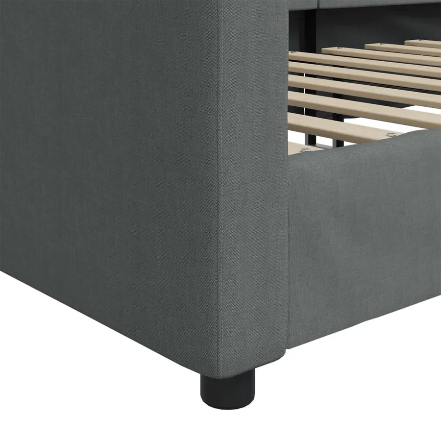 Lit de repos gris foncé 100x200 cm tissu - 6