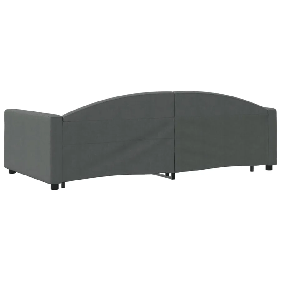 Lit de jour avec gigogne sans matelas gris foncé 100x200 cm - 5