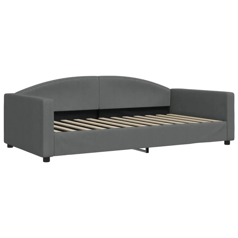 Lit de jour avec gigogne sans matelas gris foncé 100x200 cm - 6