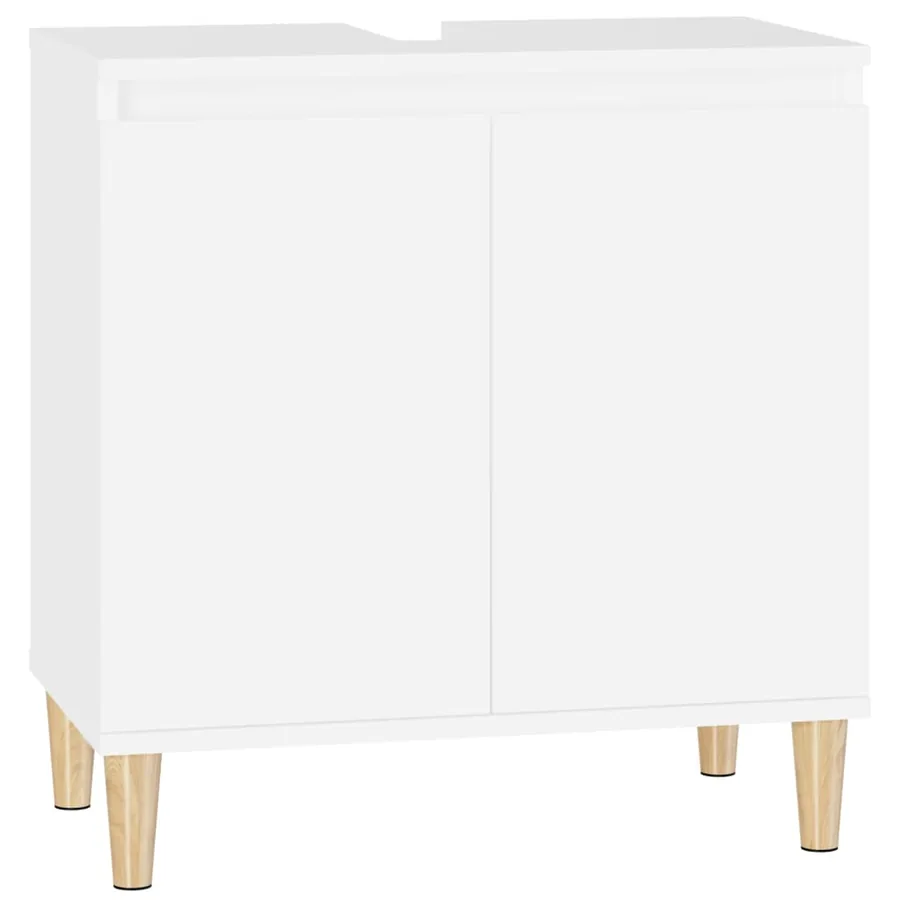 Meuble d'évier blanc 58x33x60 cm bois d'ingénierie - 2