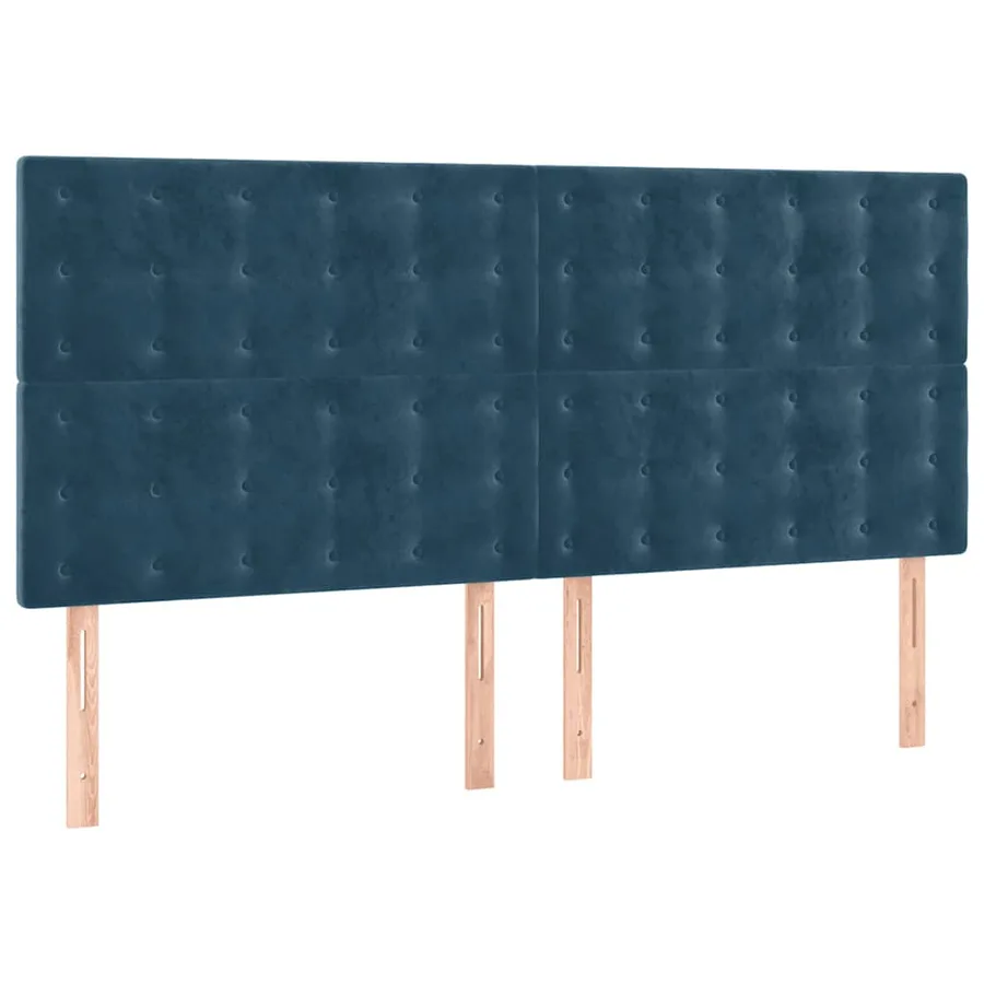 Sommier à lattes de lit et matelas Bleu foncé 200x200cm Velours - 5
