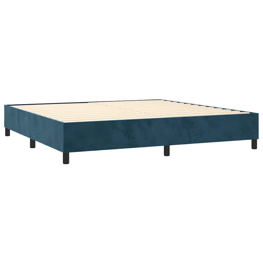 Sommier à lattes de lit matelas et LED Bleu foncé 200x200 cm - 5