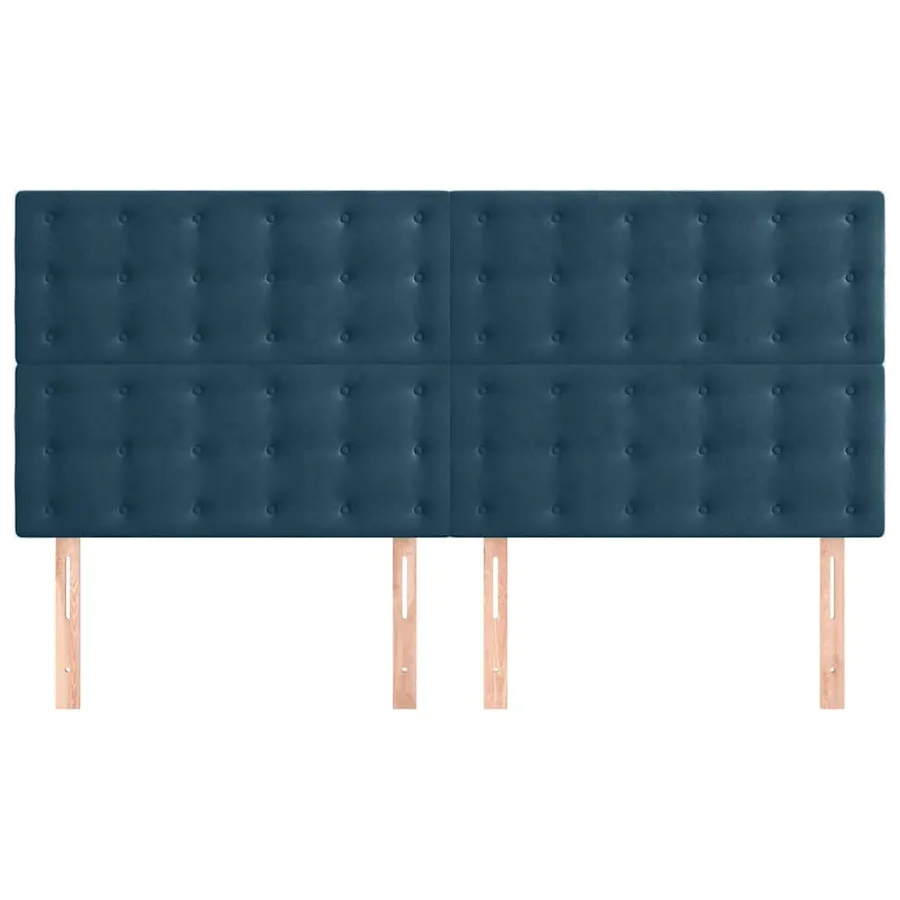 Tête de lit Bleu foncé 180 x 5 x 118/128 cm Velours - 3