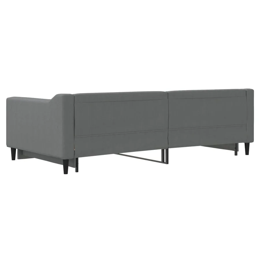 Lit de jour avec gigogne sans matelas gris foncé 100x200 cm - 9