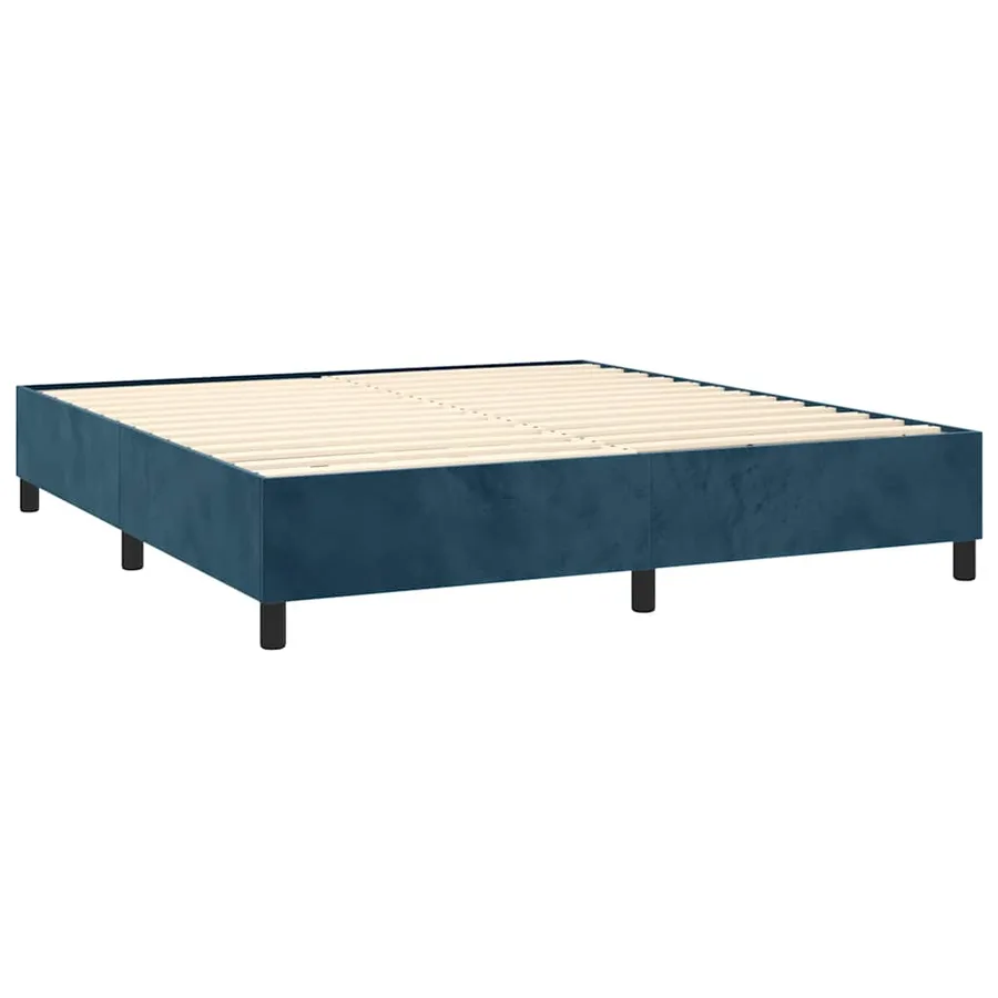 Sommier à lattes de lit matelas et LED Bleu foncé 180x200 cm - 5