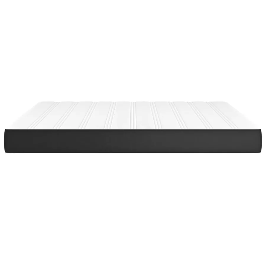 Matelas de lit à ressorts ensachés fermeté moyenne Noir 180x200x20cm Similicuir - 4