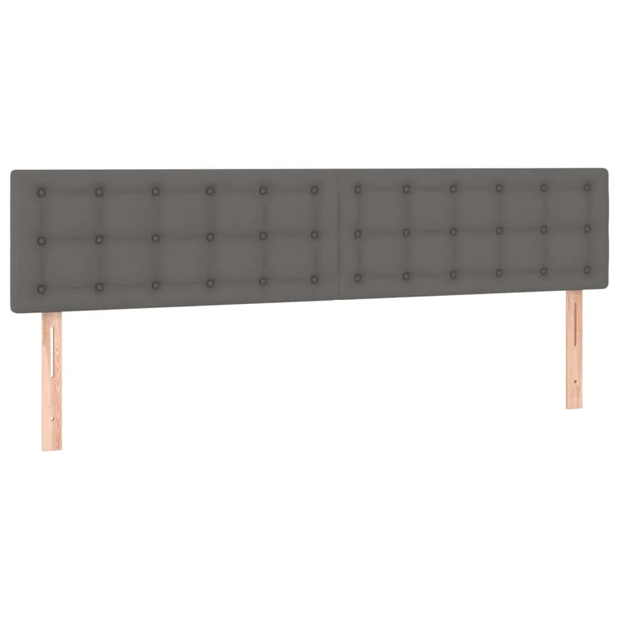 Tête de lit à LED Gris 180x5x78/88 cm Similicuir - 4