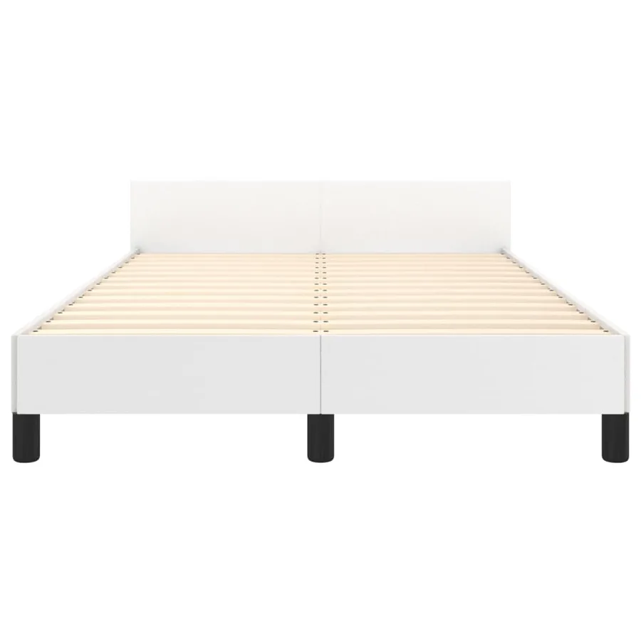 Cadre de lit sans matelas blanc 120x200 cm similicuir - 6