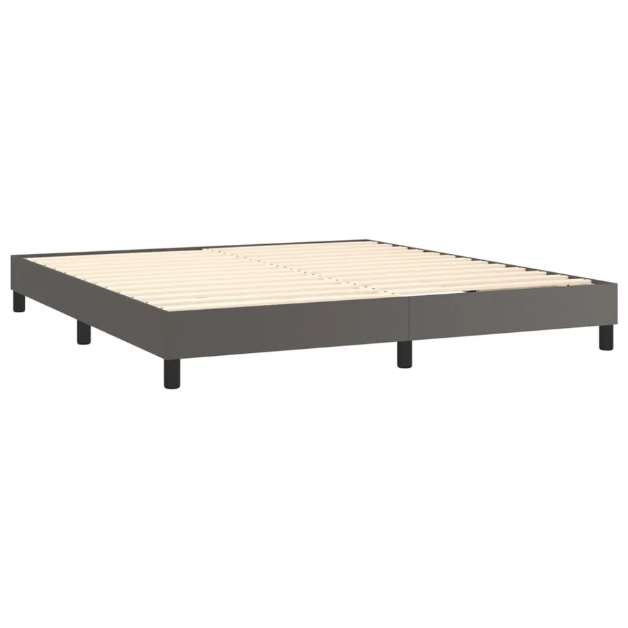 Sommier à lattes de lit avec matelas et LED Gris 180x200 cm - 5
