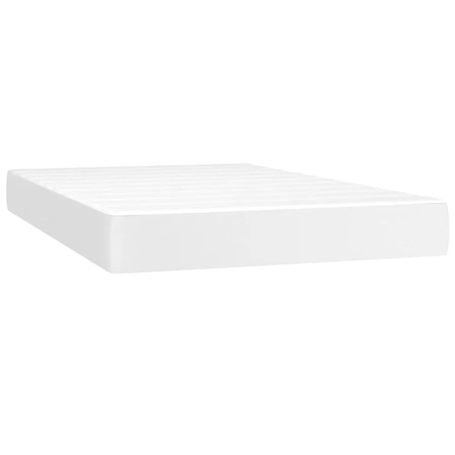 Sommier à lattes de lit avec matelas Blanc 120x200cm Similicuir - 6
