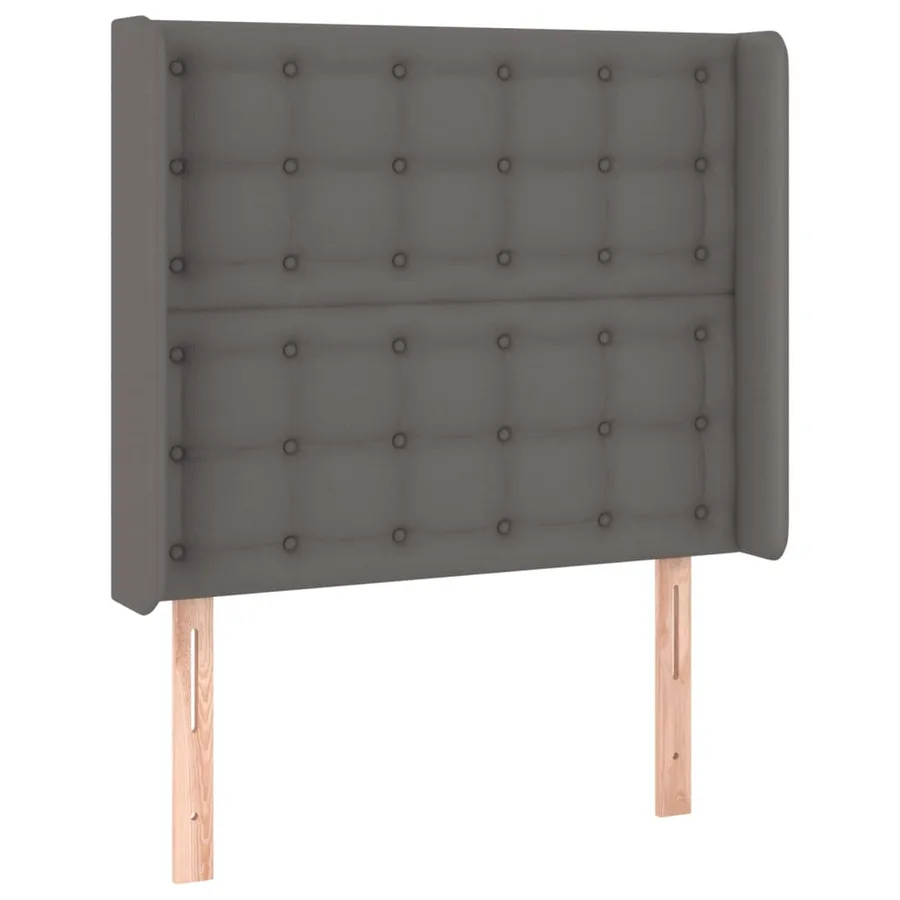 Tête de lit à LED Gris 93x16x118/128 cm Similicuir - 3