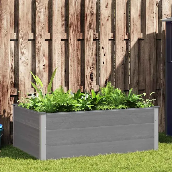 Lit surélevé de jardin WPC 150x100x54 cm Gris