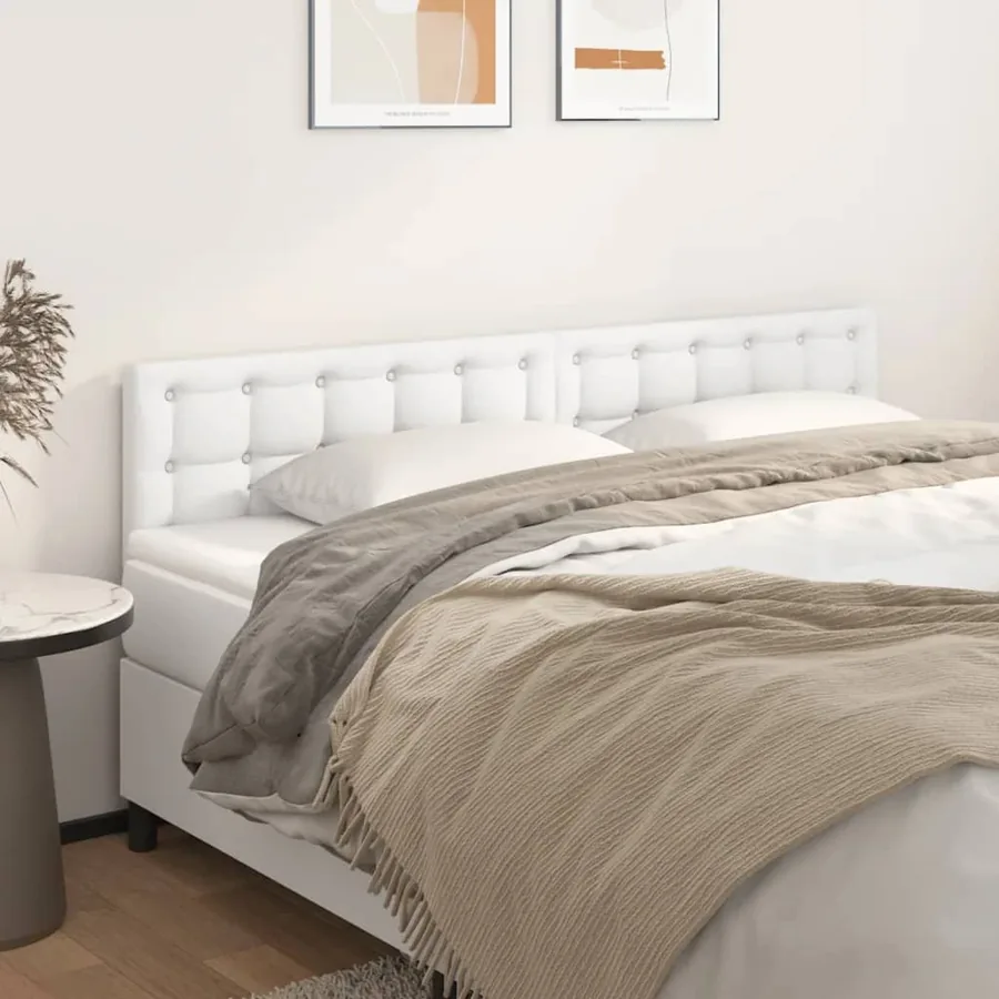Têtes de lit Blanc 200x5x78/88 cm Similicuir
