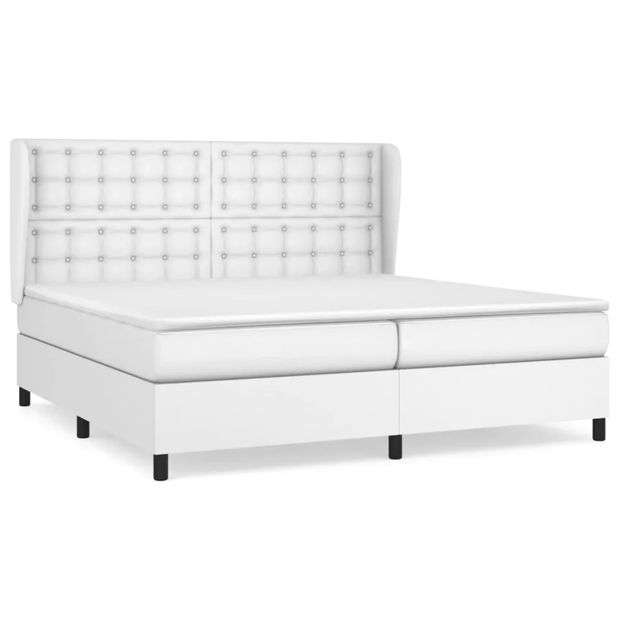 Sommier à lattes de lit avec matelas Blanc 200x200cm Similicuir - 2