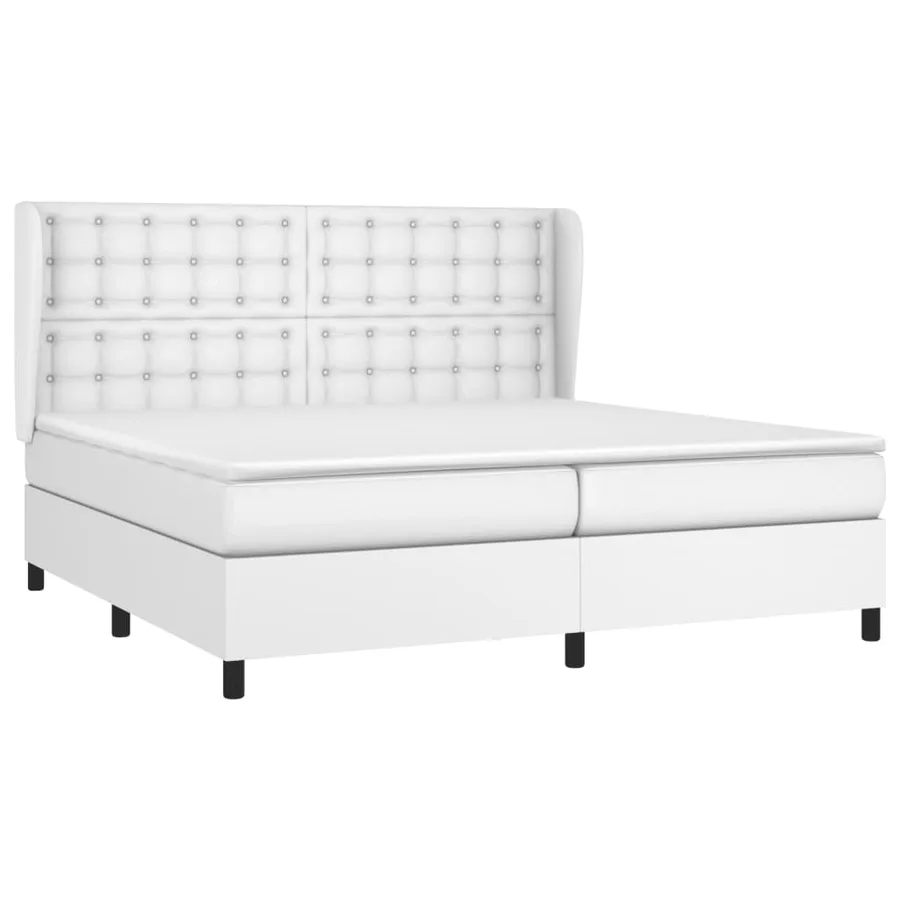 Sommier à lattes de lit avec matelas Blanc 200x200cm Similicuir - 3