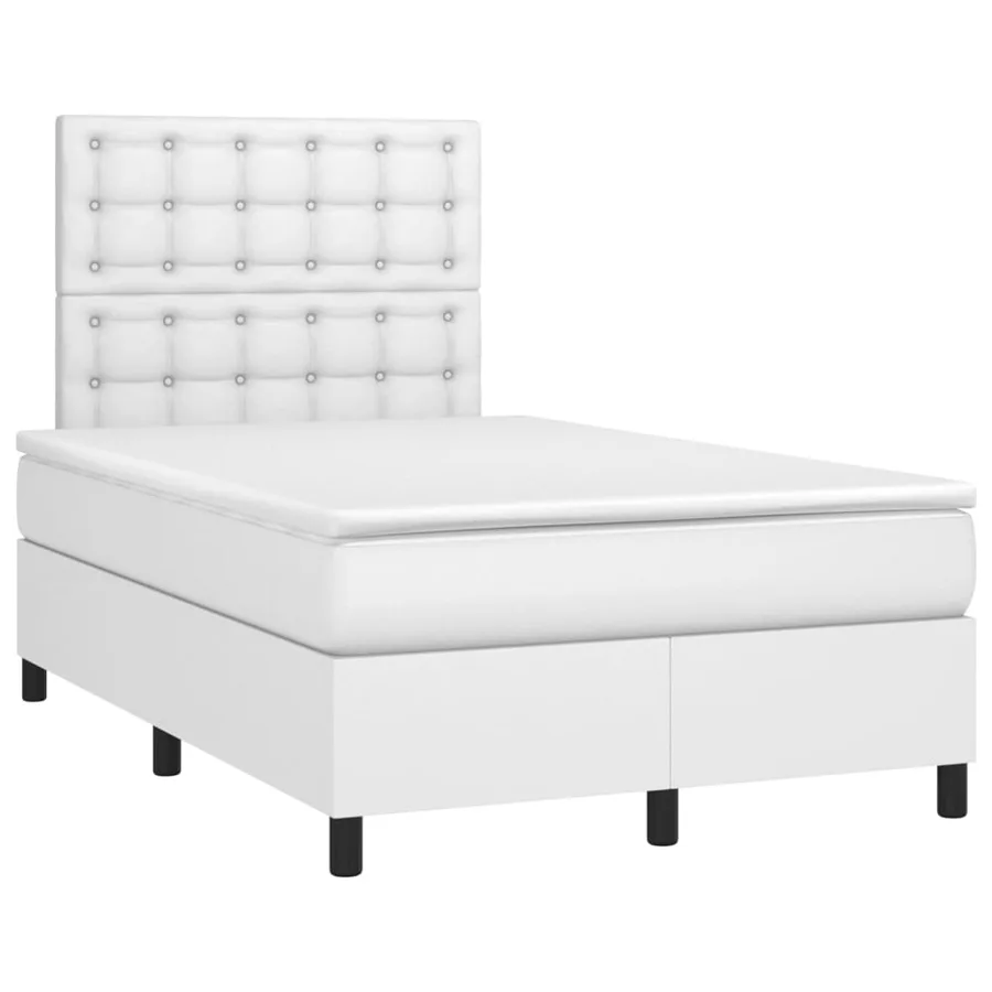 Sommier à lattes de lit avec matelas et LED Blanc 120x200 cm - 3