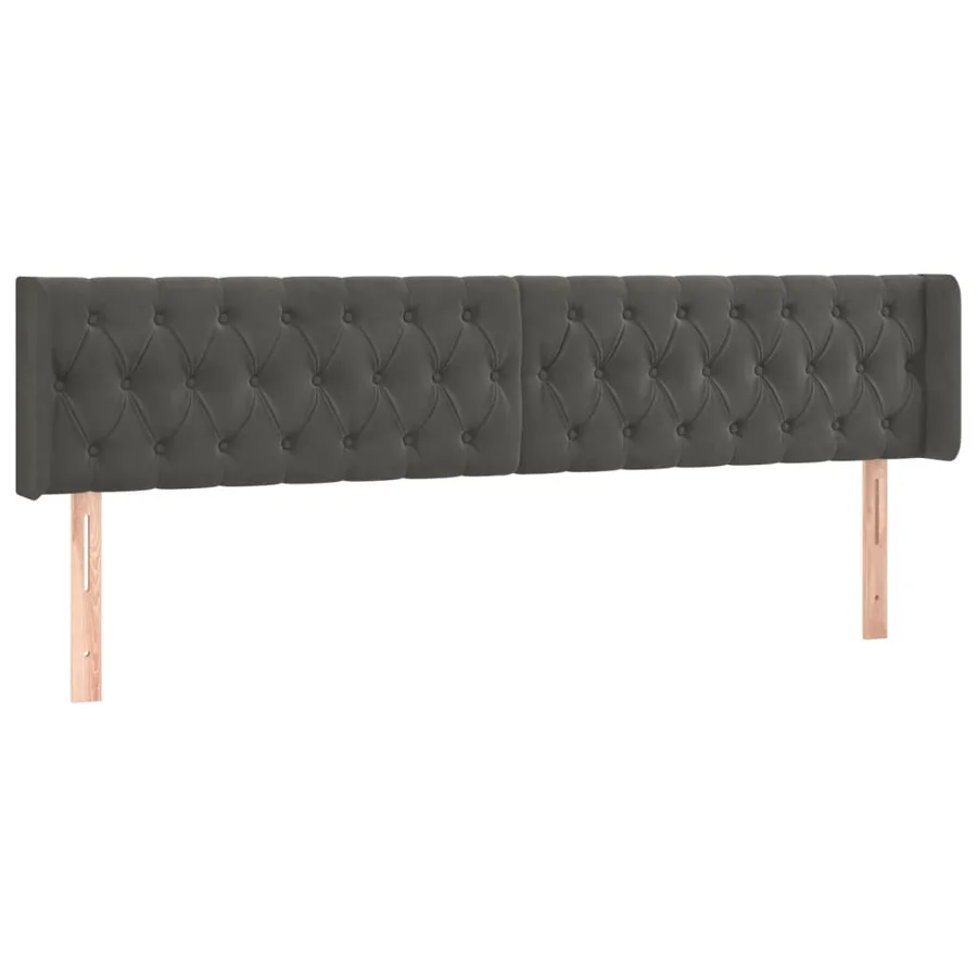 Tête de lit à LED Gris foncé 203x16x78/88 cm Velours - 3