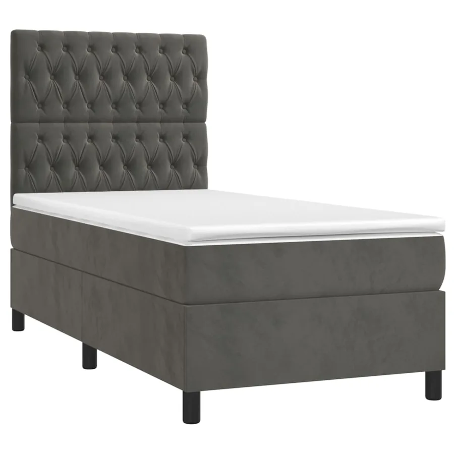 Sommier à lattes de lit avec matelas Gris foncé 100x200 cm - 3