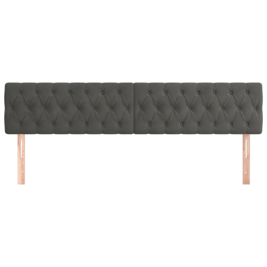 Têtes de lit Gris foncé 200x7x78/88 cm Velours - 3
