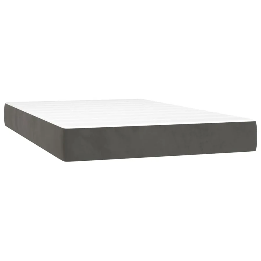 Sommier à lattes de lit et matelas Gris foncé 120x200cm Velours - 6
