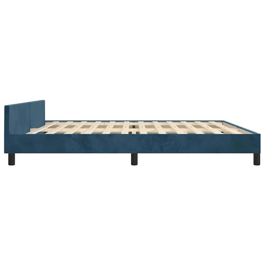 Cadre de lit sans matelas bleu foncé 200x200 cm velours - 7