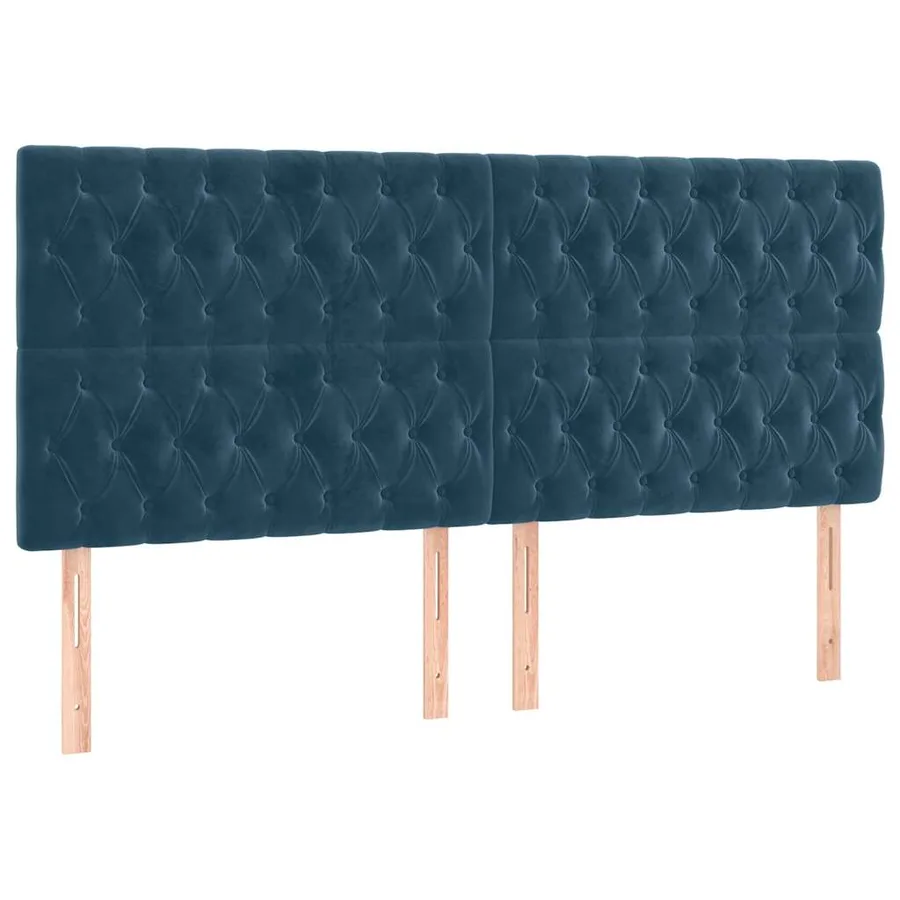 Cadre de lit sans matelas bleu foncé 200x200 cm velours - 8