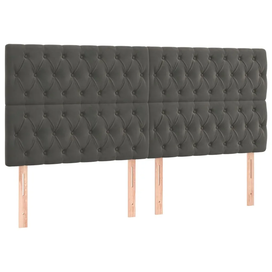 Sommier à lattes de lit et matelas Gris foncé 200x200cm Velours - 6