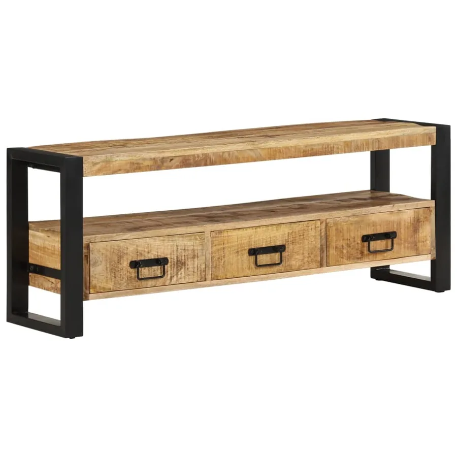 Meuble TV 120x30x45 cm Bois massif de manguier - 11