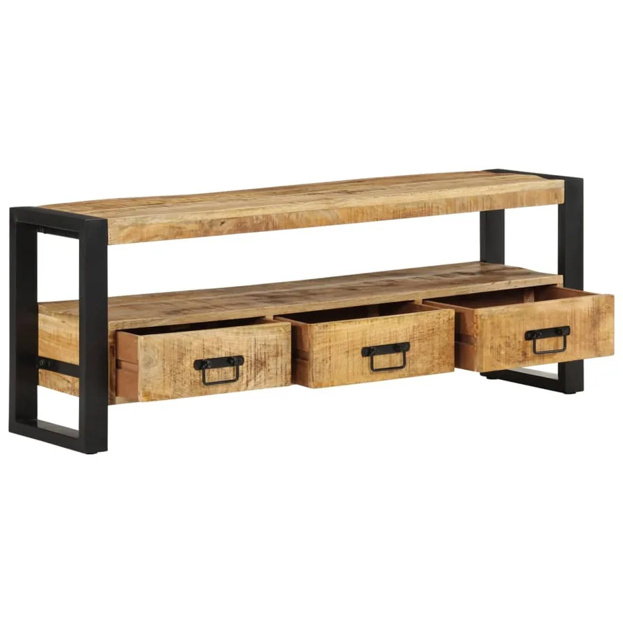 Meuble TV 120x30x45 cm Bois massif de manguier - 6