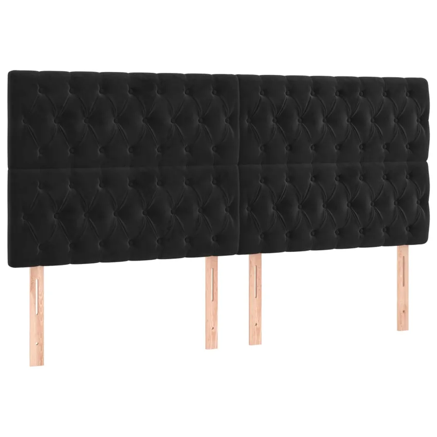 Cadre de lit sans matelas noir 200x200 cm velours - 8