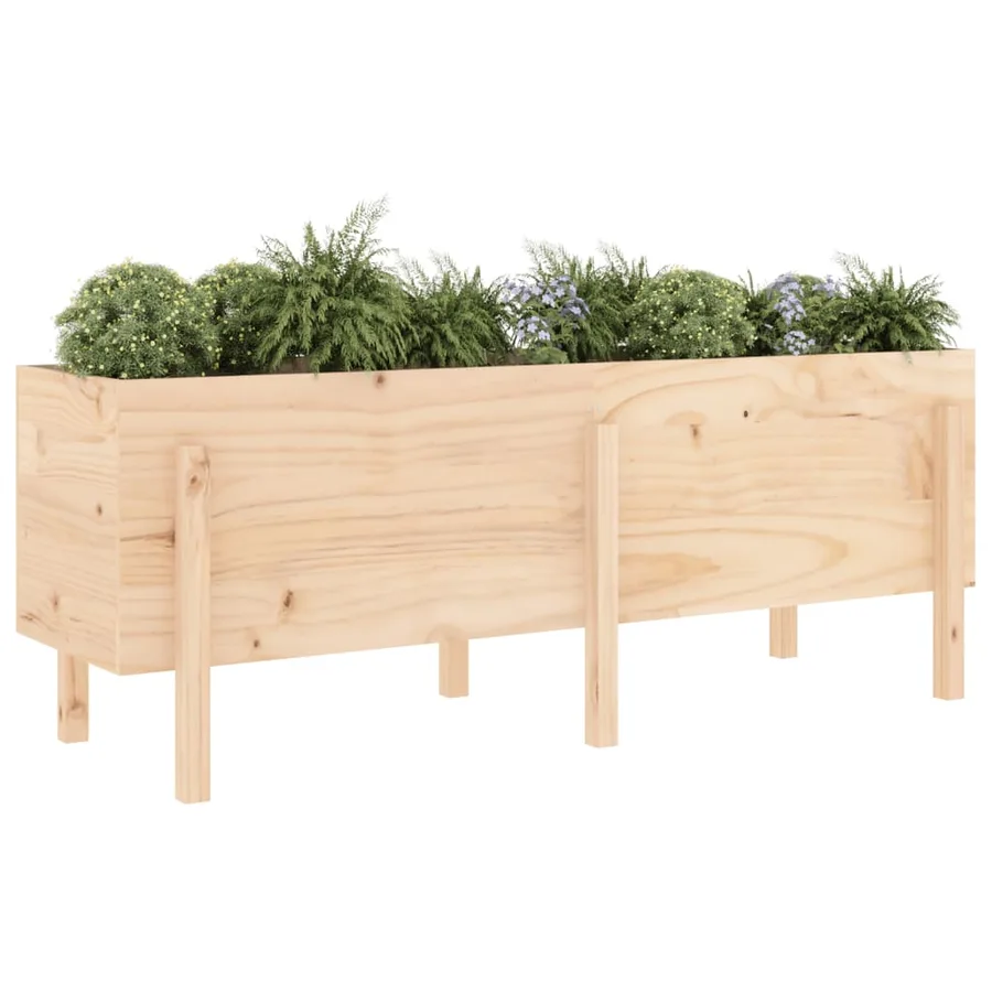 Lit surélevé de jardin 160x50x57 cm bois de pin massif - 3