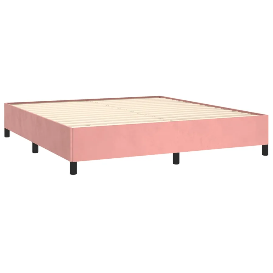 Sommier à lattes de lit avec matelas Rose 180x200 cm Velours - 4
