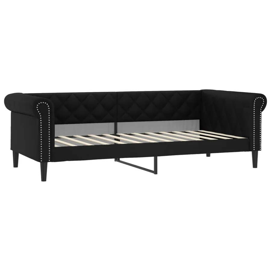 Lit de jour sans matelas noir 100x200 cm similicuir - 2