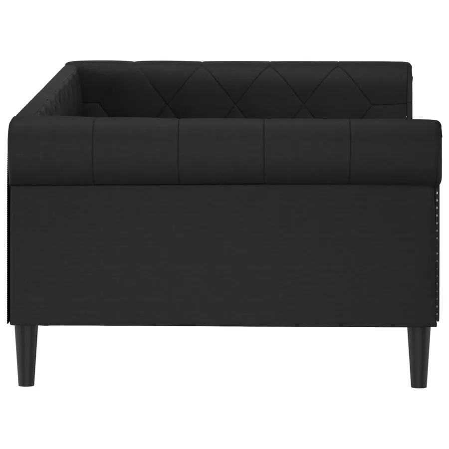 Lit de jour sans matelas noir 100x200 cm similicuir - 4