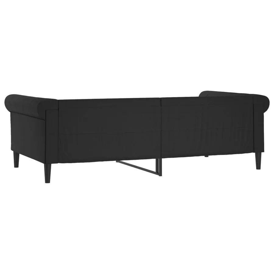 Lit de jour sans matelas noir 100x200 cm similicuir - 5
