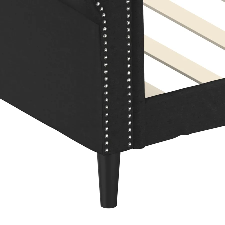 Lit de jour sans matelas noir 100x200 cm similicuir - 6