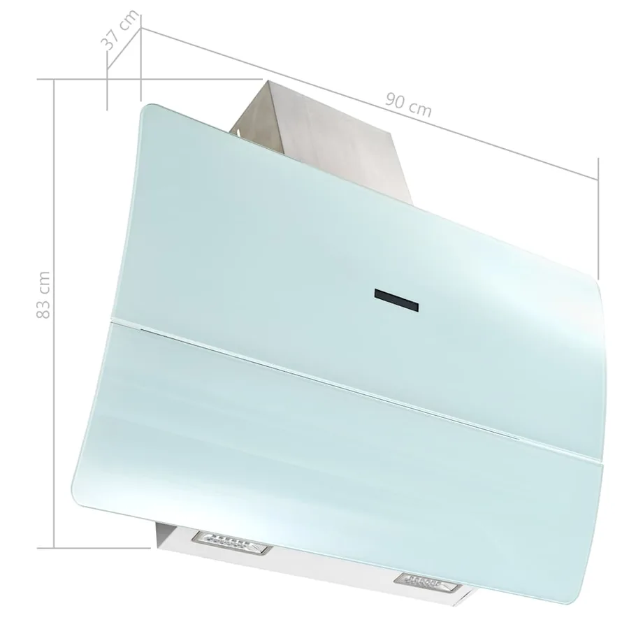 Hotte murale Acier inoxydable 756 m³ / h 90 cm Blanc - 9