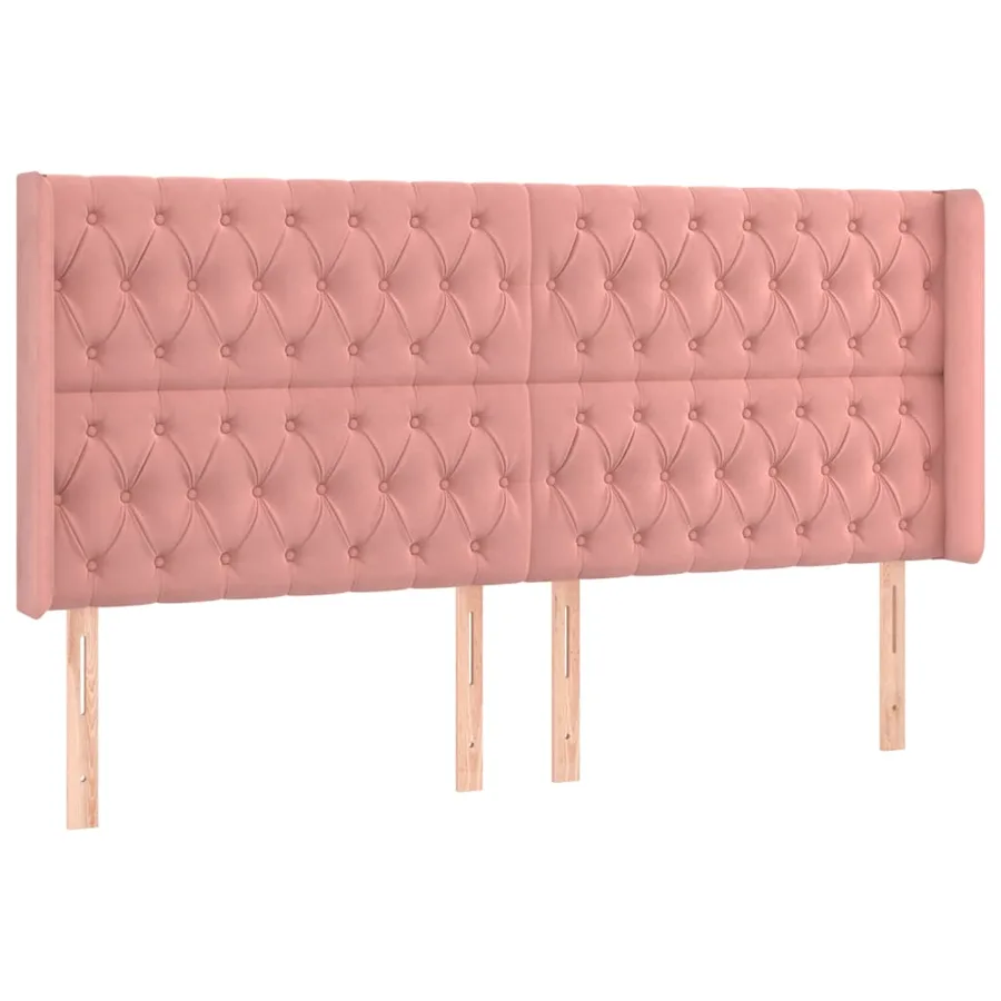 Sommier à lattes de lit matelas et LED Rose 200x200 cm Velours - 7