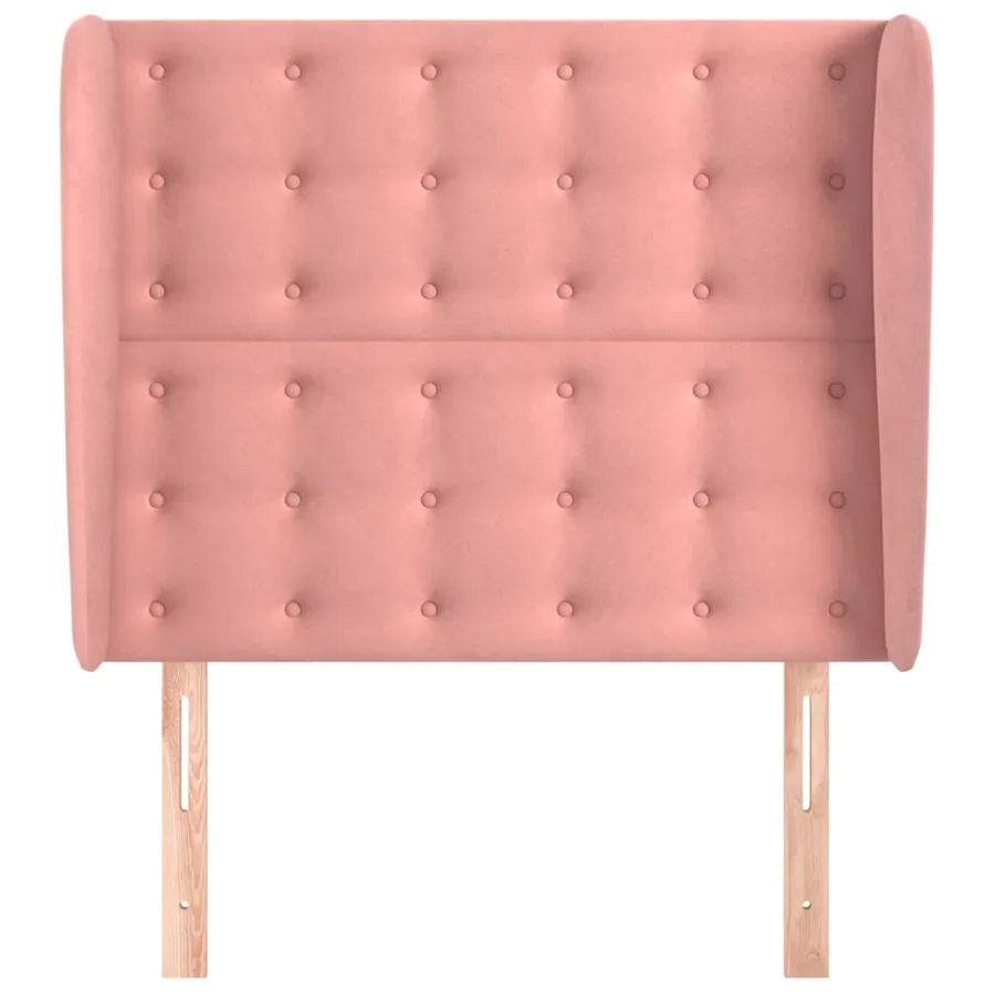 Tête de lit avec oreilles Rose 103x23x118/128 cm Velours - 3