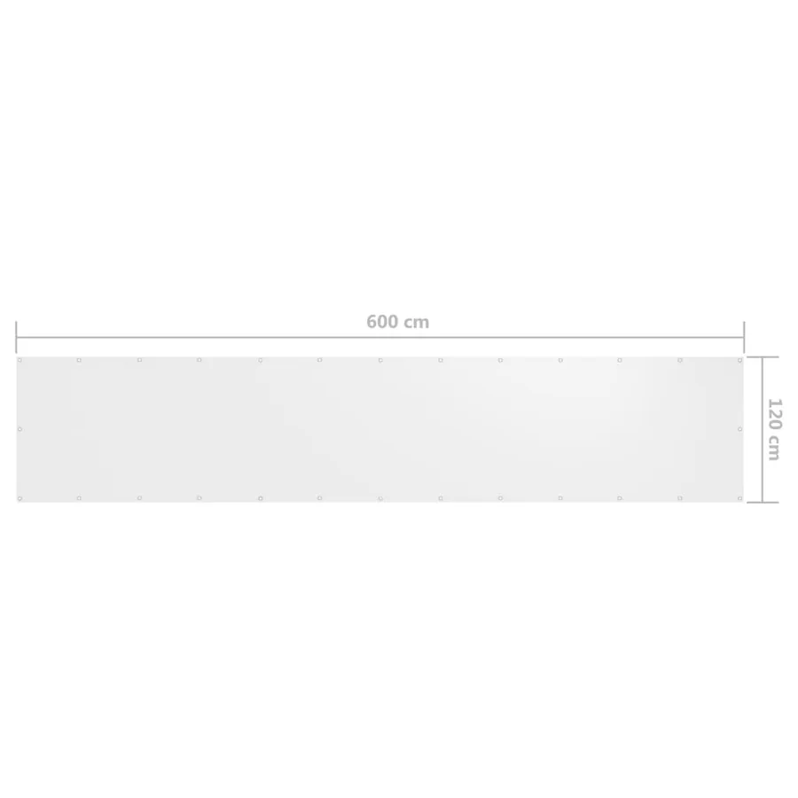 Écran de balcon Blanc 120x600 cm Tissu Oxford - 5
