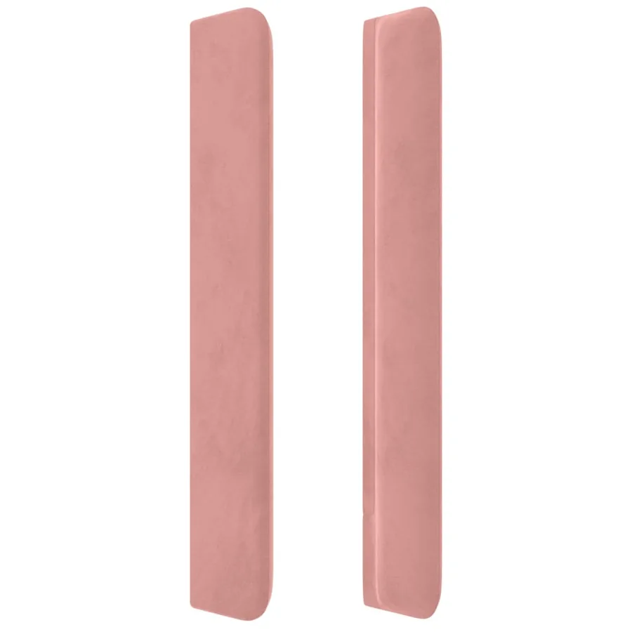 Tête de lit avec oreilles Rose 203x16x118/128 cm Velours - 4