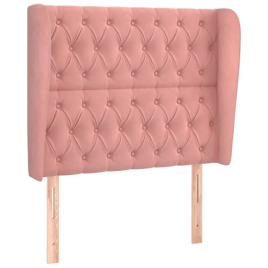 Tête de lit avec oreilles Rose 93x23x118/128 cm Velours - 2