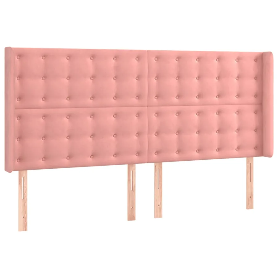 Tête de lit à LED Rose 203x16x118/128 cm Velours - 3