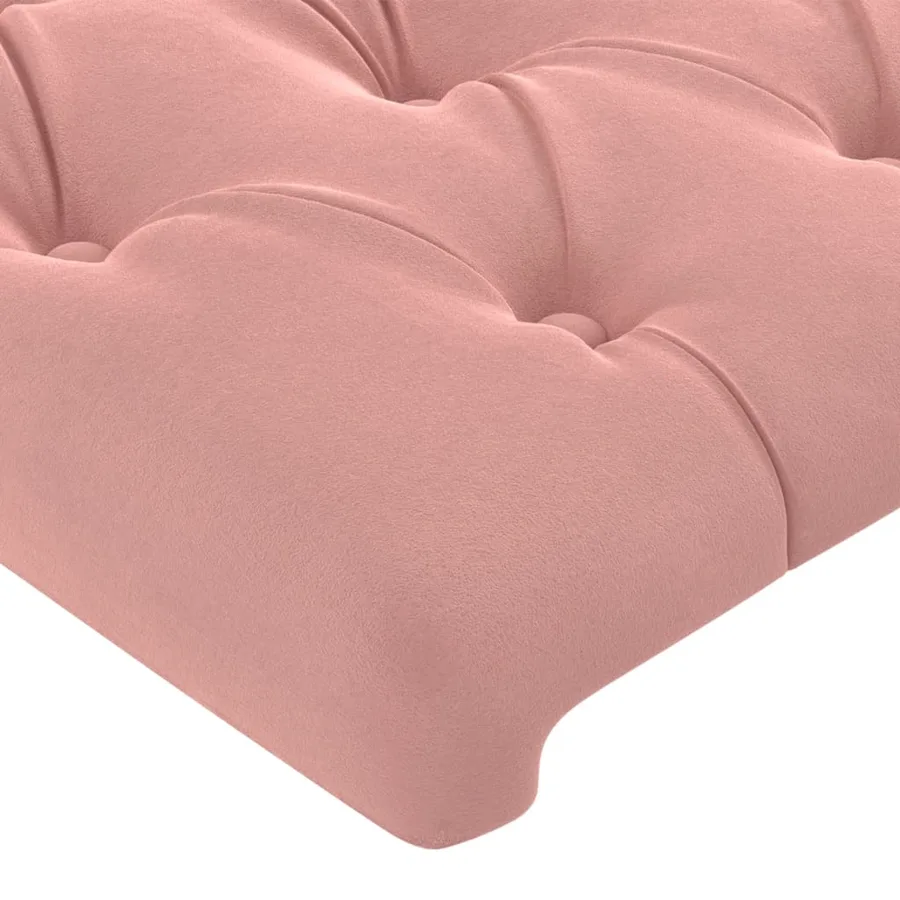Cadre de lit sans matelas rose 90x190 cm velours - 10