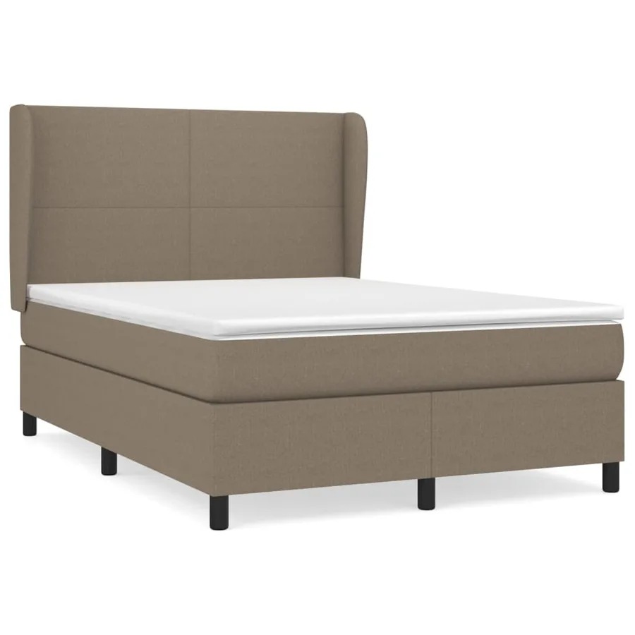 Sommier à lattes de lit avec matelas Taupe 140x190 cm Tissu - 2
