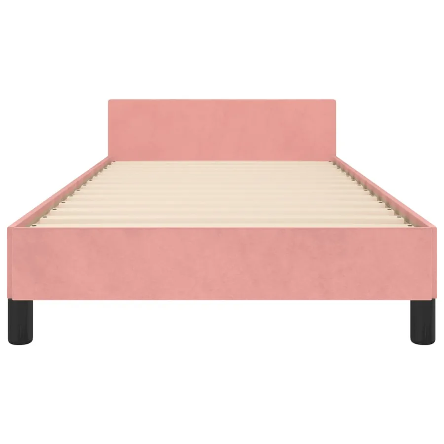 Cadre de lit sans matelas rose 100x200 cm velours - 6