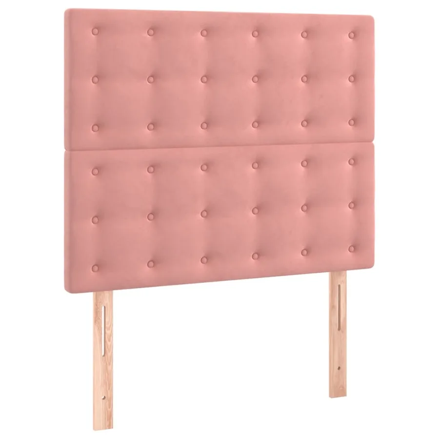 Cadre de lit sans matelas rose 100x200 cm velours - 8