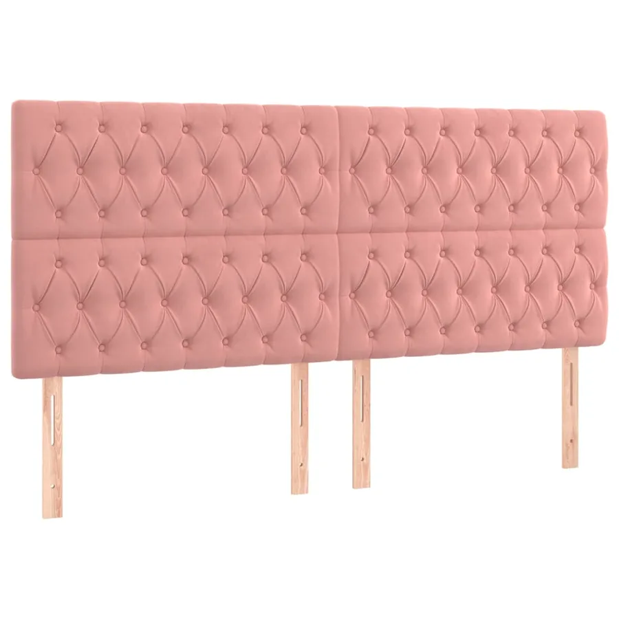 Cadre de lit sans matelas rose velours - 8
