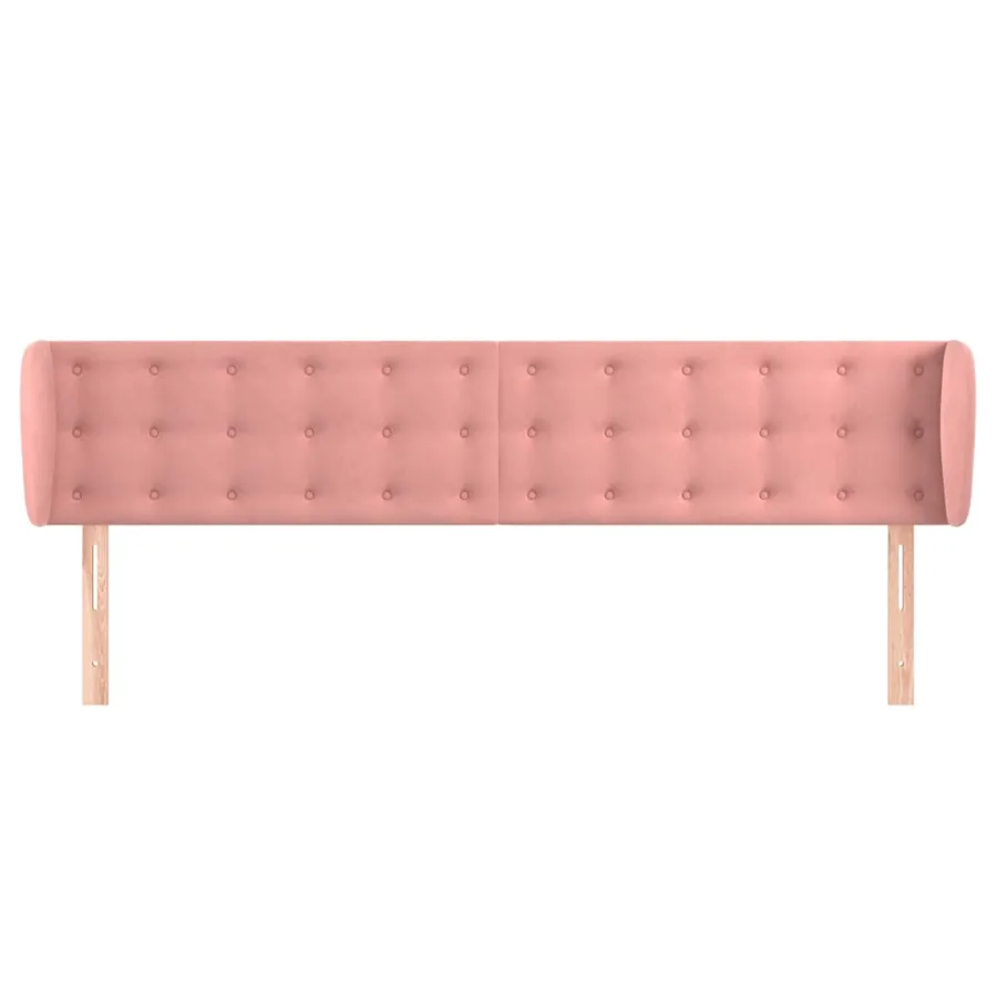 Tête de lit avec oreilles Rose 203x23x78/88 cm Velours - 3