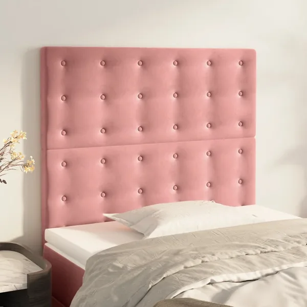 Tête de lit Rose 100x5x118/128 cm Velours